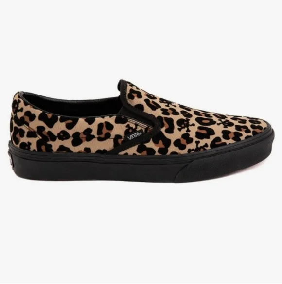 Vans Leopard/Skulls/Black/Tan Pattern Slip-Ons - Picture 2 of 5